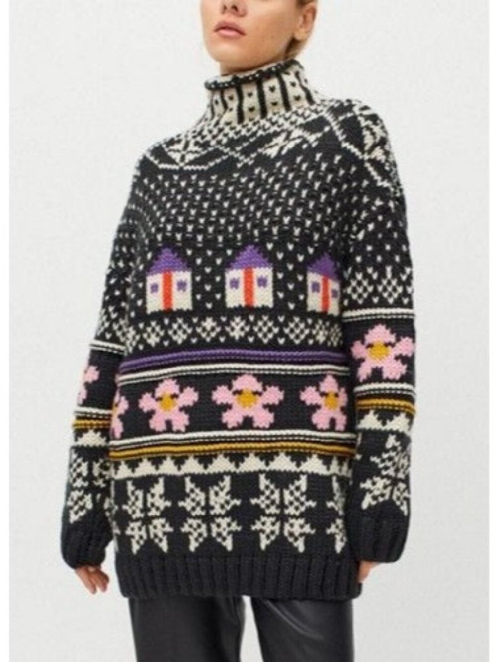 Urban Outfitters Kimchi Blue Farley Sweater Vintage Knit Fair Isle Womens XS